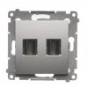 HDMI 2-zásuvka Simon54 PREMIUM/NATURE strieborná DGHDMI2.01/43