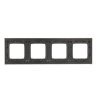 4-rámček Simon 54 PREMIUM kovový tmavá oceľ DR4/67