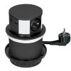 Vstavaná výsuvná okrúhla 3-zásuvka do pracovnej dosky 3x230 + 1xUSB-A + 1xUSB-C 2m čierna PP100USBC-B SOLIGHT