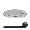 Vstavaná okrúhla 1-zásuvka do pracovnej dosky 1x230 + 1xUSB-A 1,5m strieborná PP122 SOLIGHT