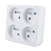Rozdvojka štvorcová 4x10A stredový vstup biela P108 SOLIGHT