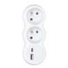 Rozdvojka 2x10A s nabíjačkami USBA+C biela P100USBC SOLIGHT