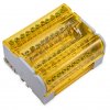 Krytý svorkovnicový blok 4P 4x(7x6mm+2x25mm+2x35mm) sivý/žltý F-elektro