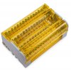 Krytý svorkovnicový blok 4P 4x(11x6mm+2x25mm+2x35mm) sivý/žltý LBR-125A/15 F-elektro