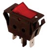 Kolískový vypínač ON-OFF (0-1) podsvietený červený 16A 250V TES-11