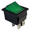Kolískový vypínač ON-OFF (0-1) podsvietený zelený 16A 250V TES-44