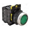 Podsvietený klasický spínač 1xNO 5A 230V IP65 zelený NYK3-LG
