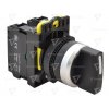 Otočný spínač 3-polohový s páčkou 2xNO 5A 230V IP65 čierny NYK3-S31BK