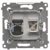 Zásuvka 1xRJ45 cat.6e + 1xTV F konektor Simon54 PREMIUM/NATURE strieborná DASFRJ45.01/43