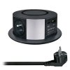 Výsuvná okrúhla wifi 3-zásuvka do pracovnej dosky 3x230 + 1xUSB-A + 1xUSB-C 2m čierna PP120CW-PD-20-B SOLIGHT
