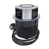 Výsuvná okrúhla wifi 3-zásuvka do pracovnej dosky 3x230 + 1xUSB-A + 1xUSB-C 2m strieborná PP120CW-PD-20 SOLIGHT