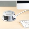 Výsuvná okrúhla wifi 3-zásuvka do pracovnej dosky 3x230 + 1xUSB-A + 1xUSB-C 2m strieborná PP120CW-PD-20 SOLIGHT