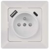 Zásuvka 1x230V + USB-A + USB-C biela A6000.4 EMOS
