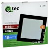 LED panel štvorcový zapustený 18W 4000K čierny Q-60M Qtec