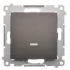 Vypínač č.1S Simon54 PREMIUM/NATURE BS so signalizáciou zopnutia hnedý DW1ZL.01/46