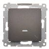 Vypínač č.6 podsvietený Simon54 PREMIUM/NATURE BS piktogram hnedý DW6L.01/46