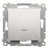 Vypínač č.6 podsvietený Simon54 PREMIUM/NATURE BS piktogram strieborný DW6L.01/43
