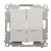 Vypínač č.7 dvojitý Simon54 PREMIUM/NATURE BS bez piktogramu podsvietený biely DW7/2L.01/X/11