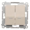 Vypínač č.7 dvojitý Simon54 PREMIUM/NATURE BS bez piktogramu podsvietený béžový DW7/2L.01/X/41