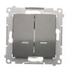 Vypínač č.7 dvojitý Simon54 PREMIUM/NATURE BS bez piktogramu podsvietený antracit DW7/2L.01/X/48