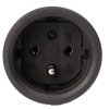 Priama zásuvka gumená IP20 16A/250V čierna PS16 SEZDK