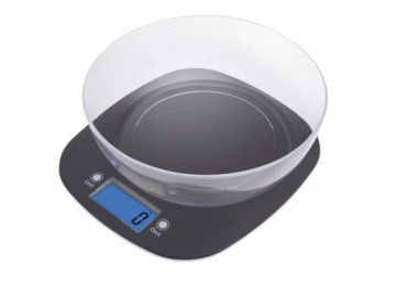 Digitální kuchyňská váha Emos EV025 černá s miskou 5 kg + baterie ZDARMA
