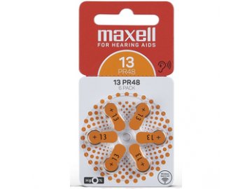 Baterie pro naslouchadla Maxell AZ13/PR48 ZINK AIR 6PK