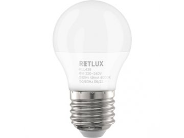 LED žárovka Retlux RLL 439 G45 E27 miniG 6W CW malá baňka