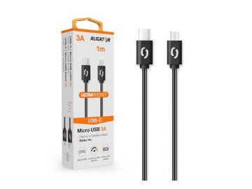 Datový kabel ALIGATOR POWER 3A USB-C/Micro USB 1m černý