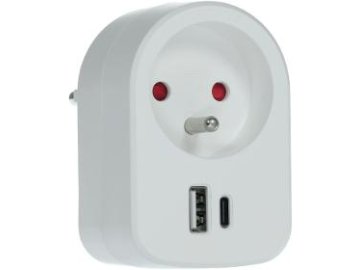 Zásuvka s 2xUSB 5V/2100mAh Retlux RPC 70 WH