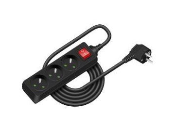 Prodlužka /prodlužovací přívod/ Retlux RPC 20B 3m/3 3x1mm vypínač černá