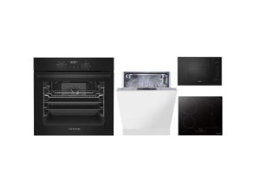 Vestavný SET Philco černý trouba + deska + myčka 60cm + MW trouba  + Kastrol s poklicí Lamart LT1219