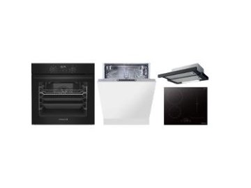 Vestavný SET Philco černý trouba + deska + myčka 60cm + odsavač Apia 60 TB za 1 Kč  + Kastrol s poklicí Lamart LT1219