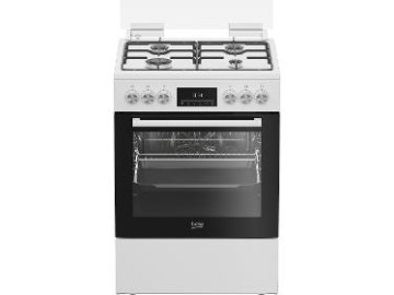 Kombinovaný sporák Beko FBM62320WDSN bílý horký vzduch displej 60 cm šířka