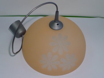 Lustr skleněný oranžový s květy