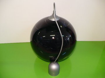 Lustr skleněný koule černý E27 průměr 30cm v. 98cm