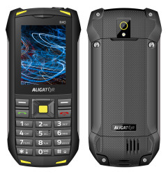 Odolný telefon Aligator R40 eXtremo černo-žlutý IP68 vodotěsný, prachotěsný