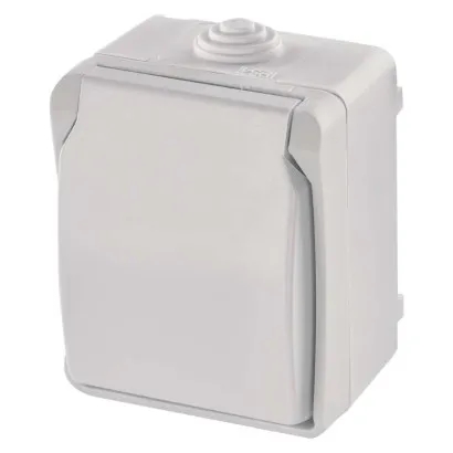 Zásuvka nástěnná, bílá, IP54 Emos A1397.2 vodotěsná