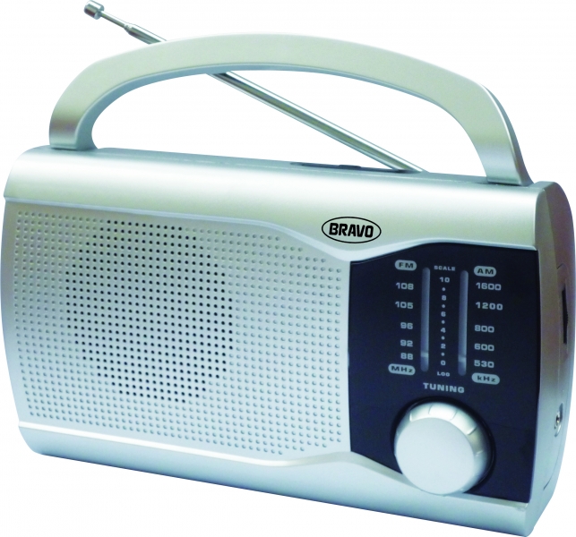 Rádio Bravo B-6009 stříbrné analogové