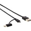 Kabel USB pro nabíjení a přenos dat Sencor SCO 522-015BK mikro USB s redukcí C