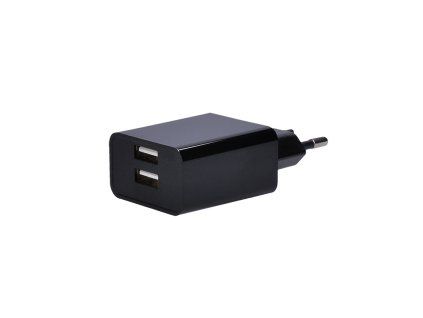 solight usb nabijaci adapter 2x usb 3100ma max ac 230v cierny