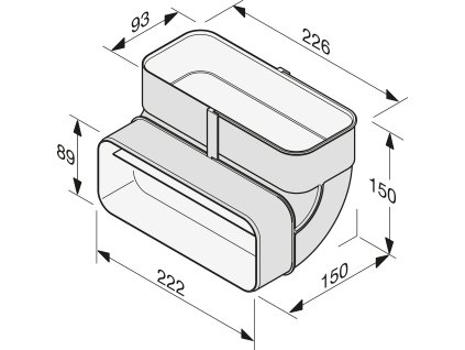 Oblouk plochého odtahového potrubí