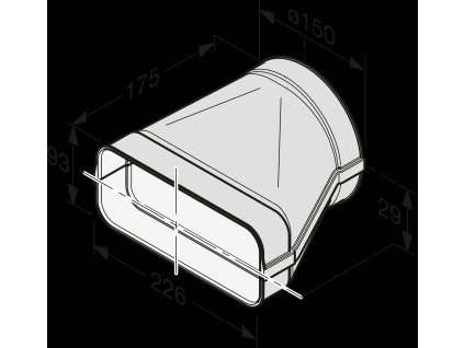 Adaptér plochého odtahového potrubí