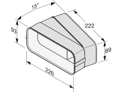 Oblouk plochého odtahového potrubí