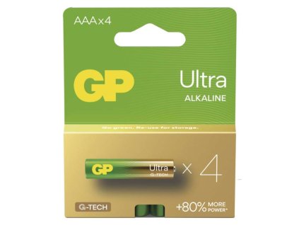 Alkalická baterie GP Ultra AAA (LR03), 4 ks