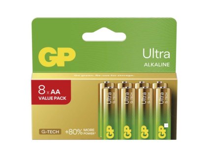 Alkalická baterie GP Ultra AA (LR6), 8 ks