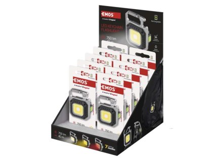 Nabíjecí mini LED svítilna – přívěšek, 750 lm, 10 ks, display box