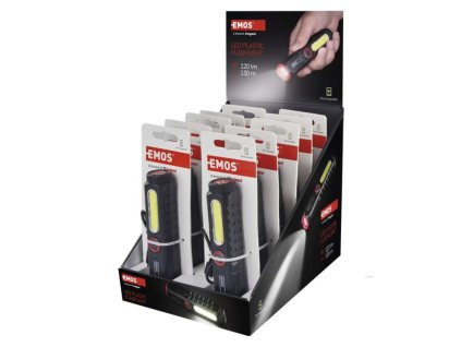 LED nabíjecí plastová svítilna P4720, 120 lm, 10 ks, display box