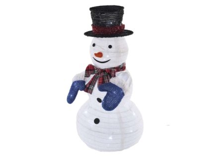 LED skládací sněhulák, 60 cm, venkovní i vnitřní, studená bílá