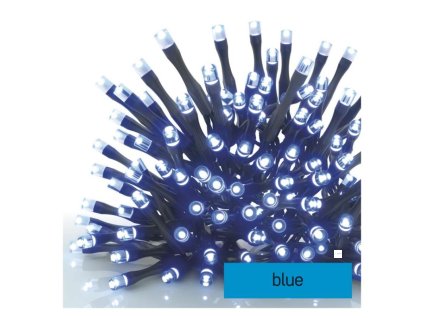 Standard LED spojovací vánoční řetěz, 10 m, venkovní i vnitřní, modrá